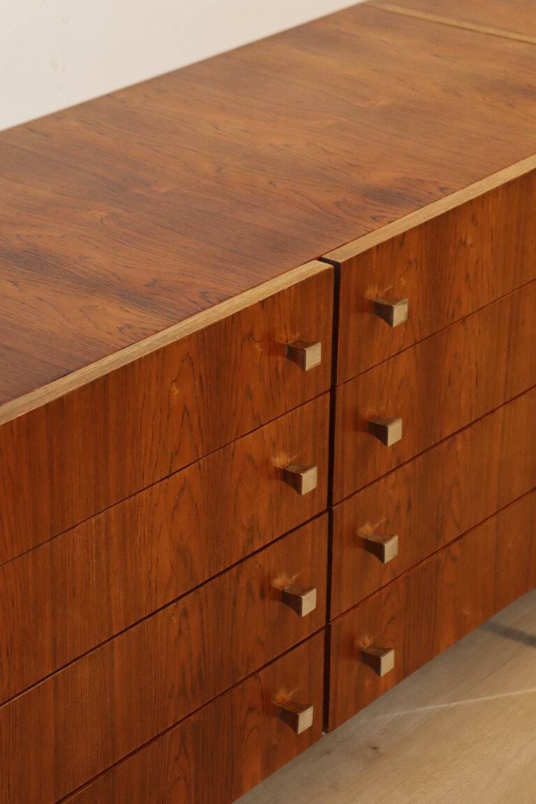 Vintage sideboard by Luigi Bartolini in rosewood and chrome metal, 1960