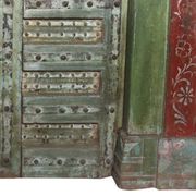 Old Indian door in old teak, original piece and patina
