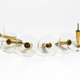 70s set of 6 coat hooks made of brass and plexiglass Vereinigte Werkstätten