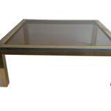 Table basse en métal chromé et laiton
