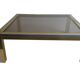 Coffee table in chromed metal and brass