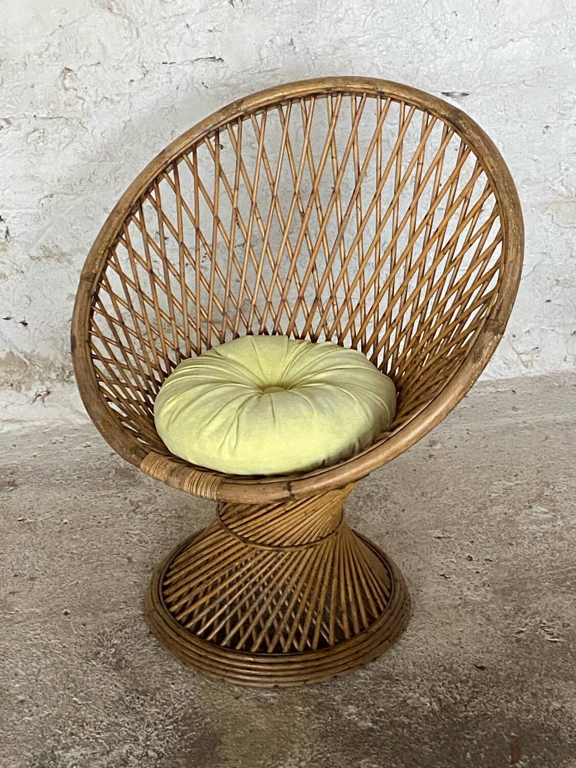 50s rattan armchair