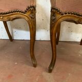 Pair of Louis XV style chairs in 20th century carved walnut