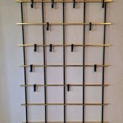 Wall mounted brass and metal coat and hat rack, 1960s