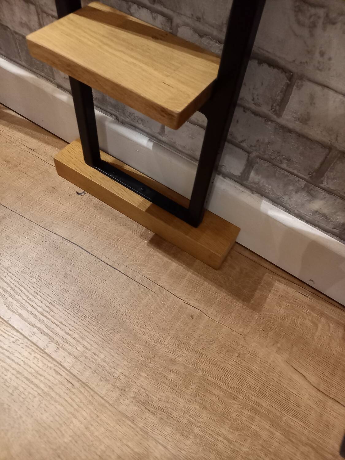 Steel and oak shelf