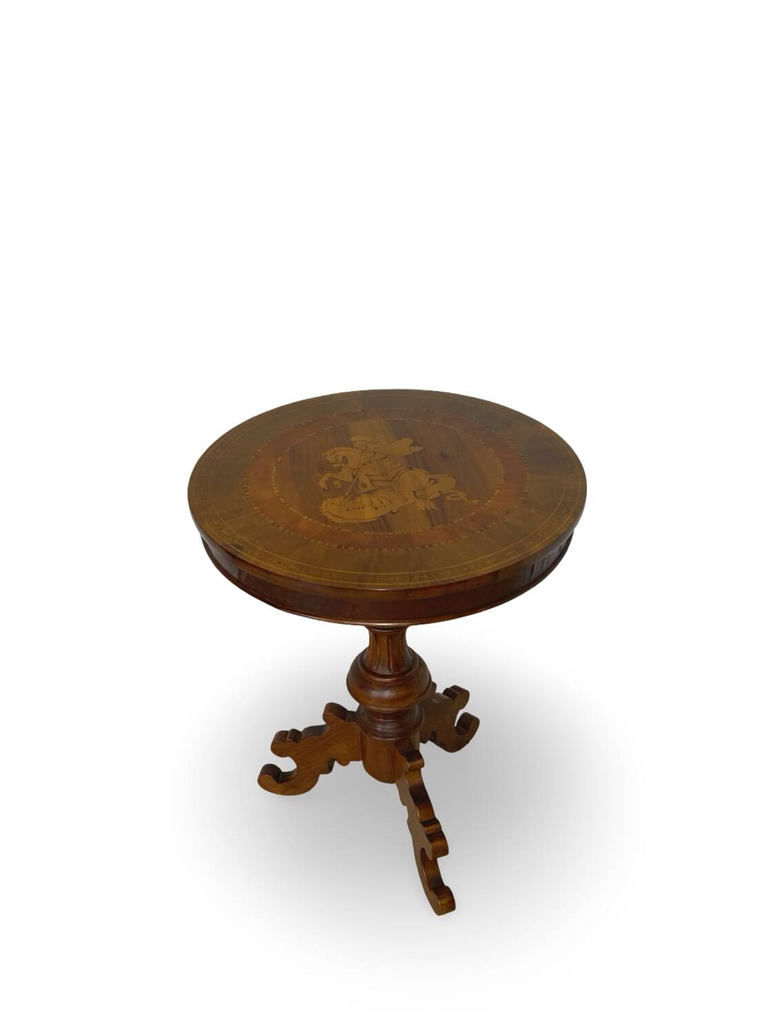 an antique Italian Sorrento occasional table top, from the 19th