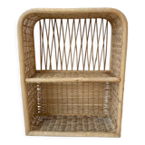 Rattan and light bamboo shelf 60s-70s