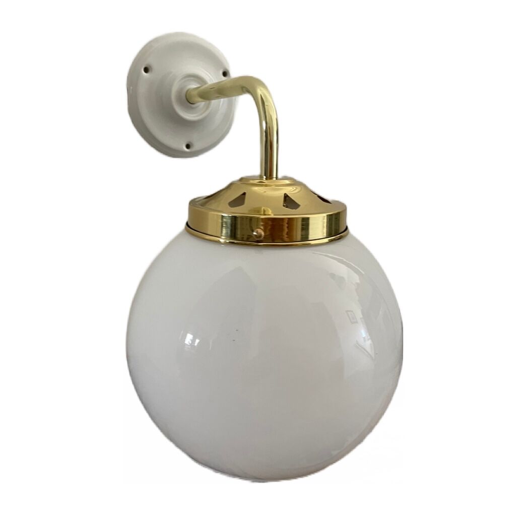 Vintage white opaline wall lamp