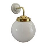 Vintage white opaline wall lamp