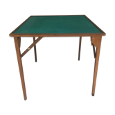 Ancienne table a jeu pliante marque rb et plateau feutrine verte vintage