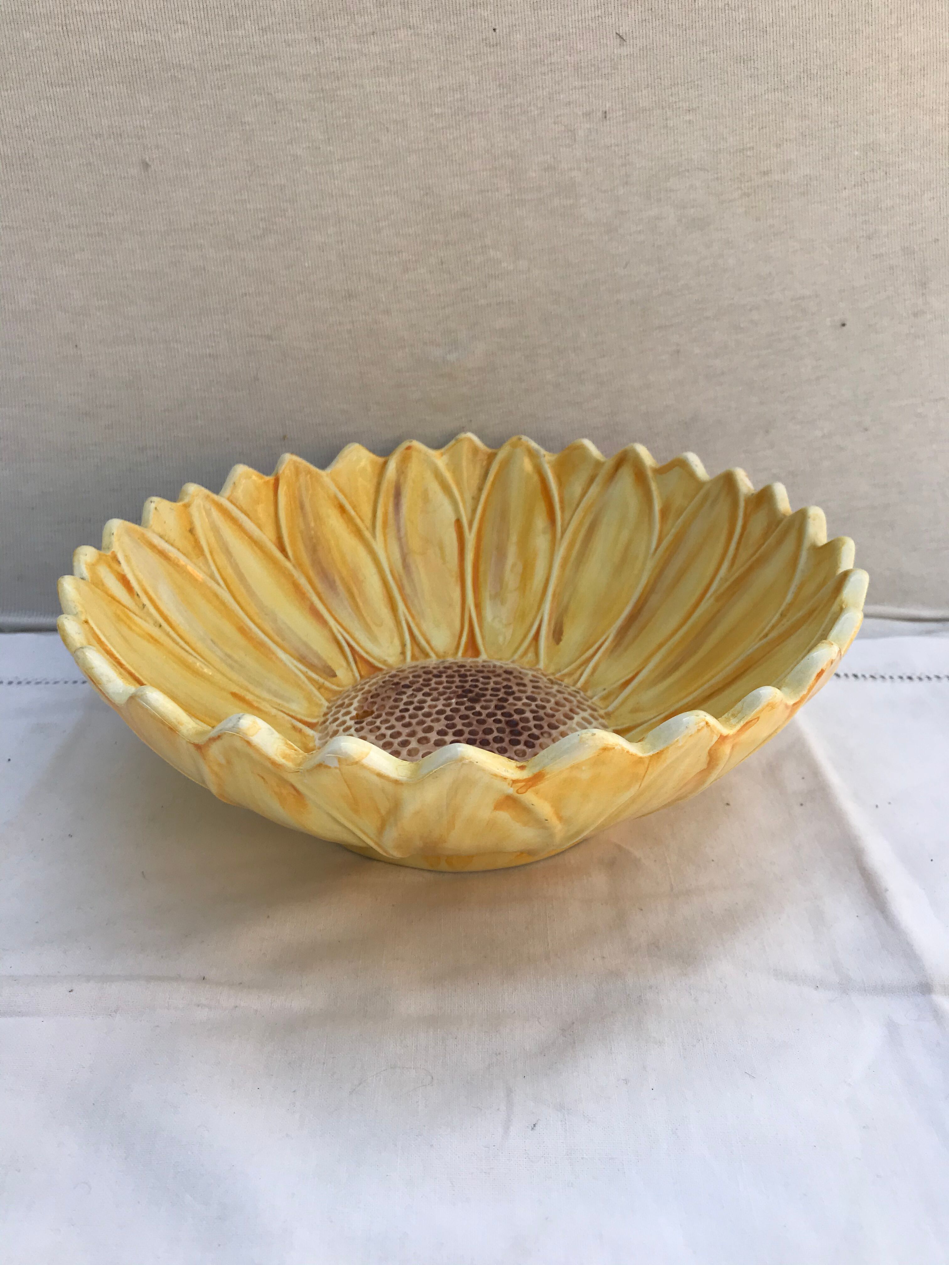Former ceramics shape vintage yellow sunflower