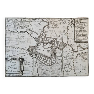 17th century copper engraving "Plan of Saint Venan" By Sébastien de Pontault de Beaulieu