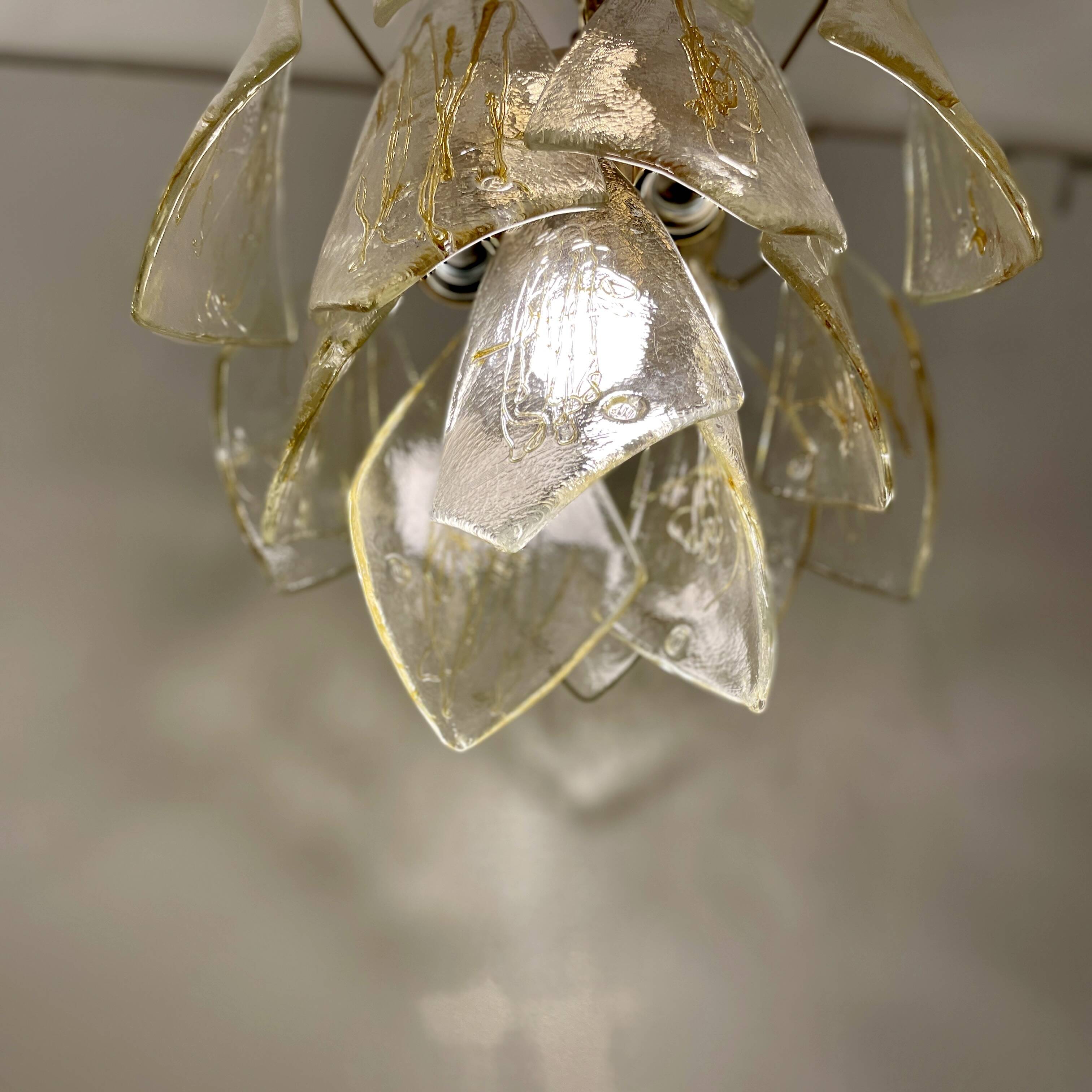 Suspension en verre de Murano, années 80