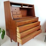 Commode secrétaire danoise en teck Chatol