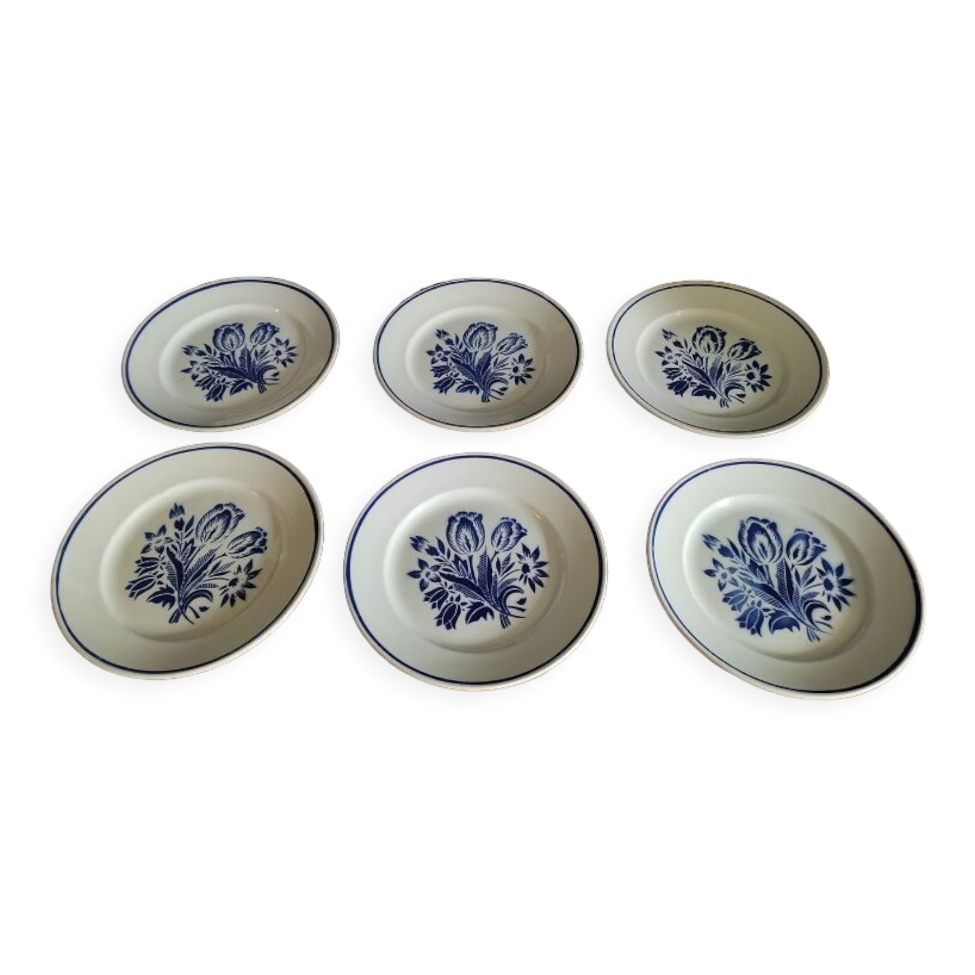 Flat plates blue flower Badonviller