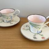 KG Lunéville Garden of Bagatelle tea cups MURAT