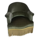 Green velvet toad armchair