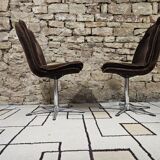 Pair of vintage velvet armchair chair 1970"