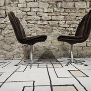 Paire de chaise fauteuil velour vintage  1970"