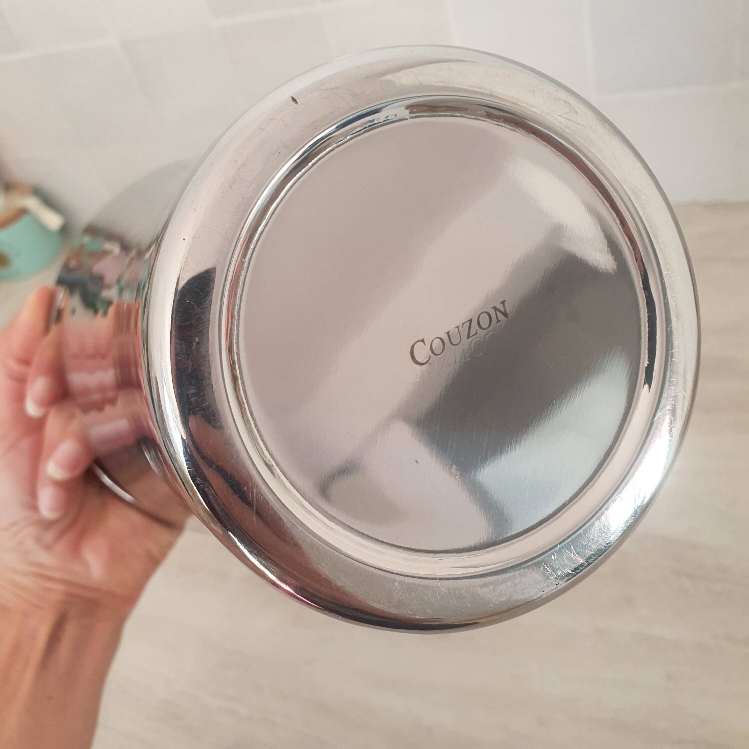 Stainless steel champagne bucket by Couzon, Atlante model