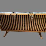 Scandinavian sofa 1970 teak and leather