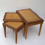 Old mid century set of 3 nesting tables