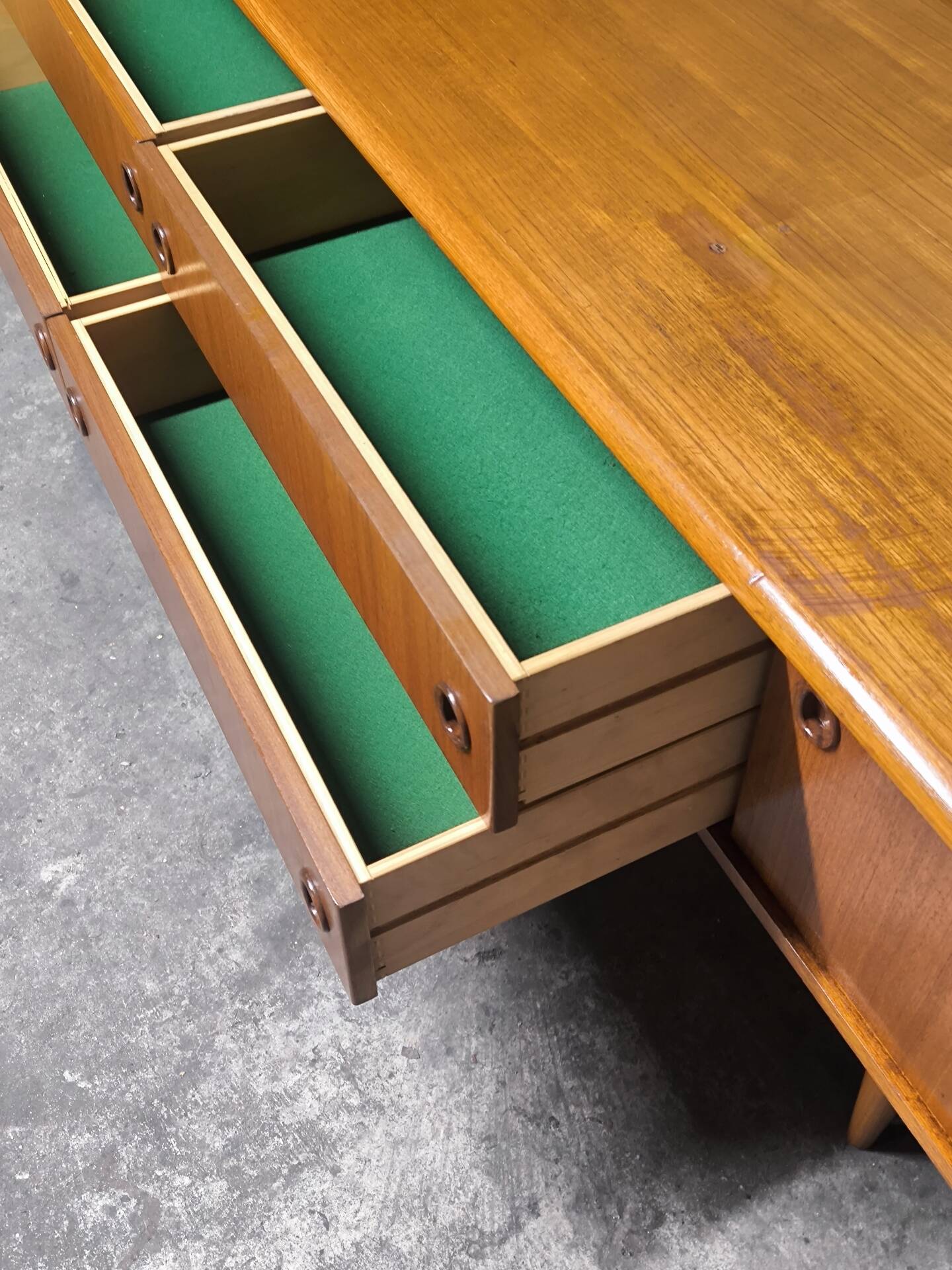 Vintage Scandinavian teak sideboard from the 1960s.