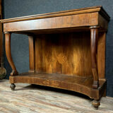 Charles X period console in walnut and noble wood markry
