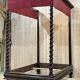 Louis XIII four-poster bed in walnut and poplar