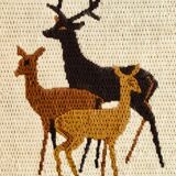 Vintage wool weaving deer family