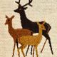 Vintage wool weaving deer family