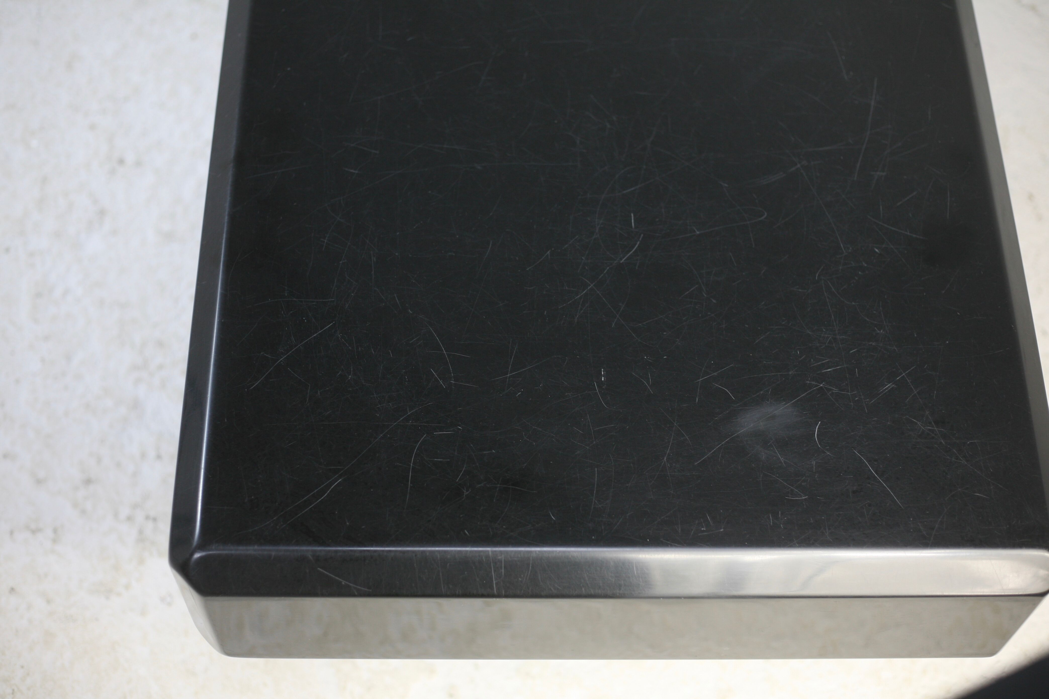 Black lacquered wood coffee table, France, circa 1970