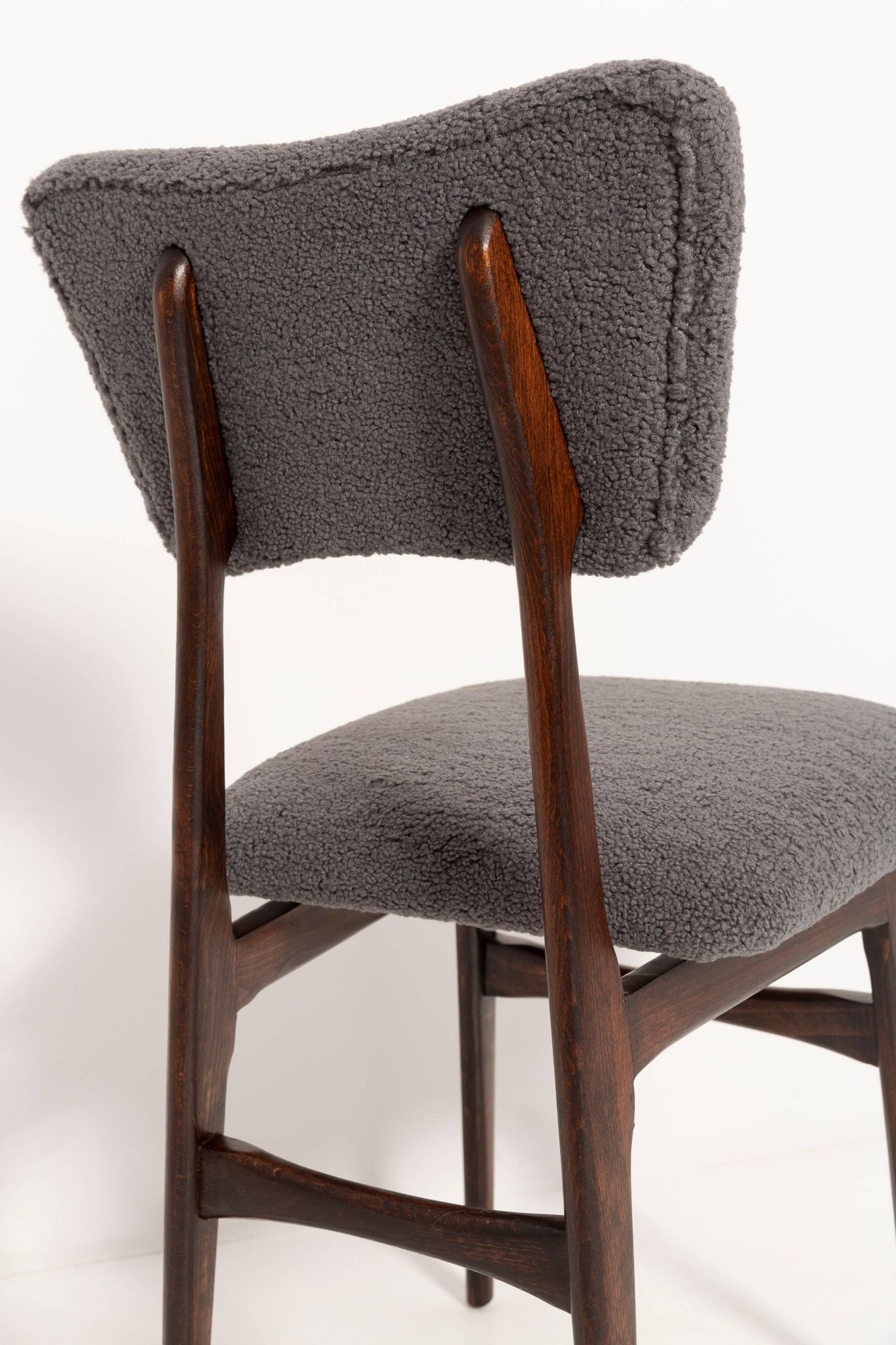 Chaise bouclée gris foncé du 20ème siècle, 1960