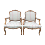 Pair of re-tapised Louis XV convertible chairs