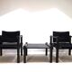 Bofinger set of 2 Farmer lounge chairs with table by Gerd Lange, 1960