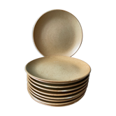Set of 10 small vintage plates in Stoneware CNP Village France