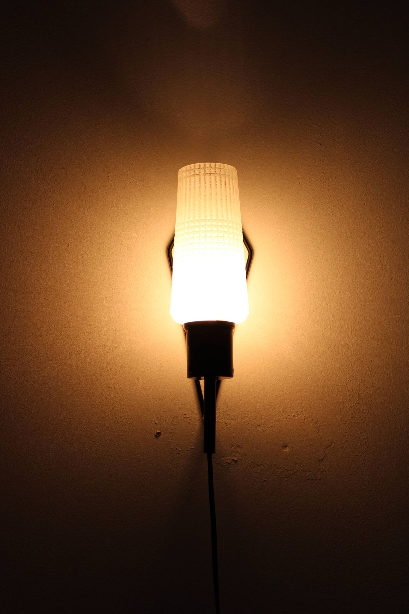 1970s Glass Wall Light , Czechoslovakia