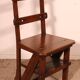 Transformable Library Step Stool into Chair - 19th Century