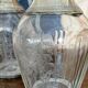 Pair of antique crystal and solid silver decanters.