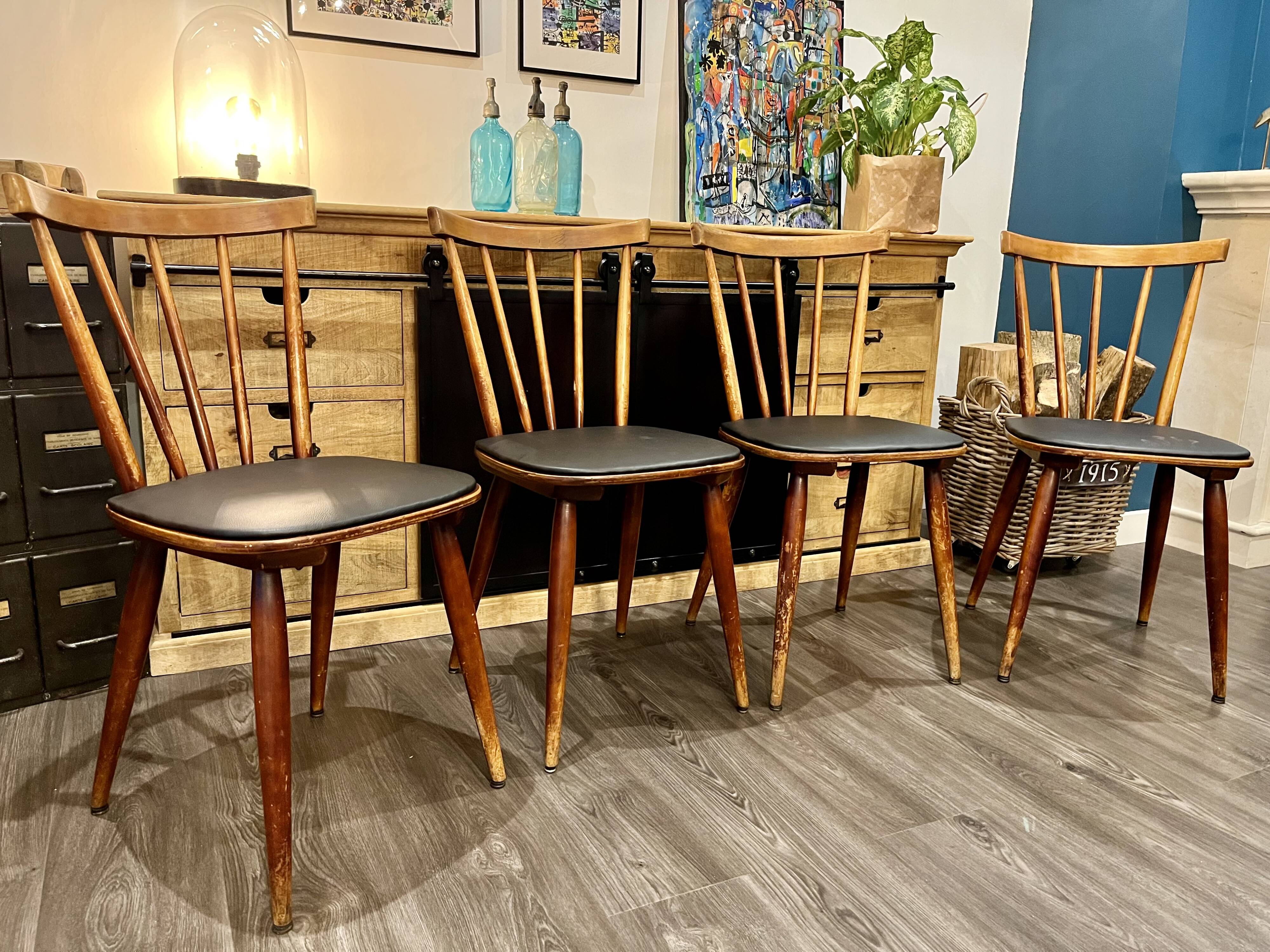 Série de 4 chaises bistrot