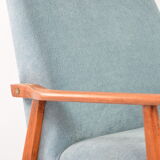 Renovated vintage armchairs sky blue