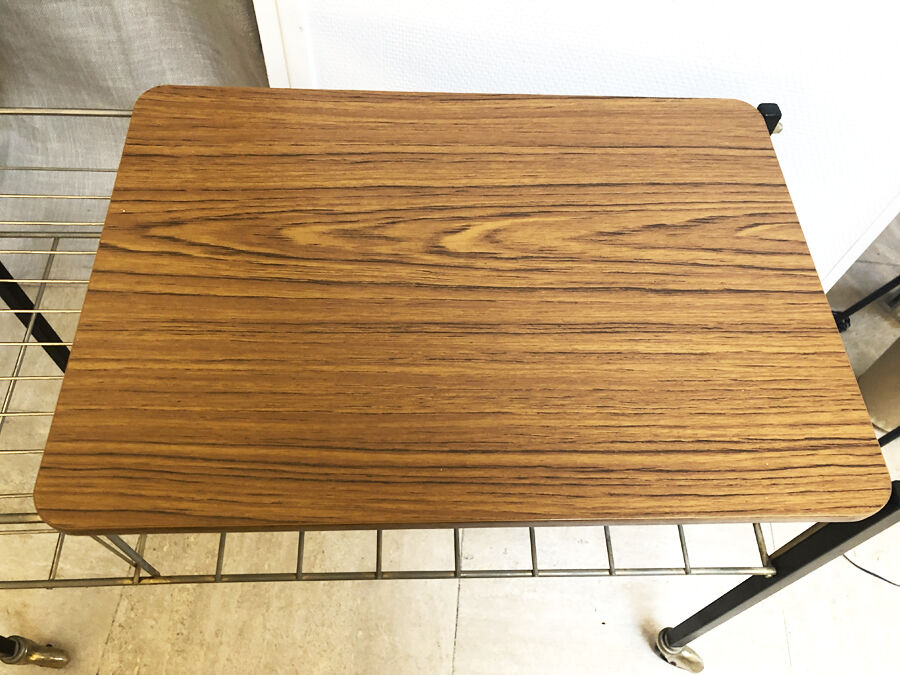 Vinyl door table with wheels, 1970