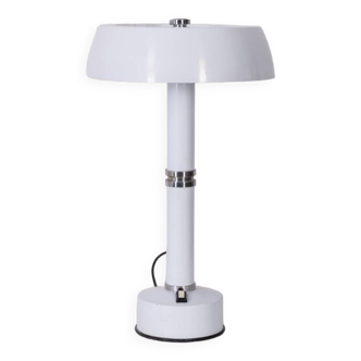 Vintage 70s table lamp in white metal, italian design