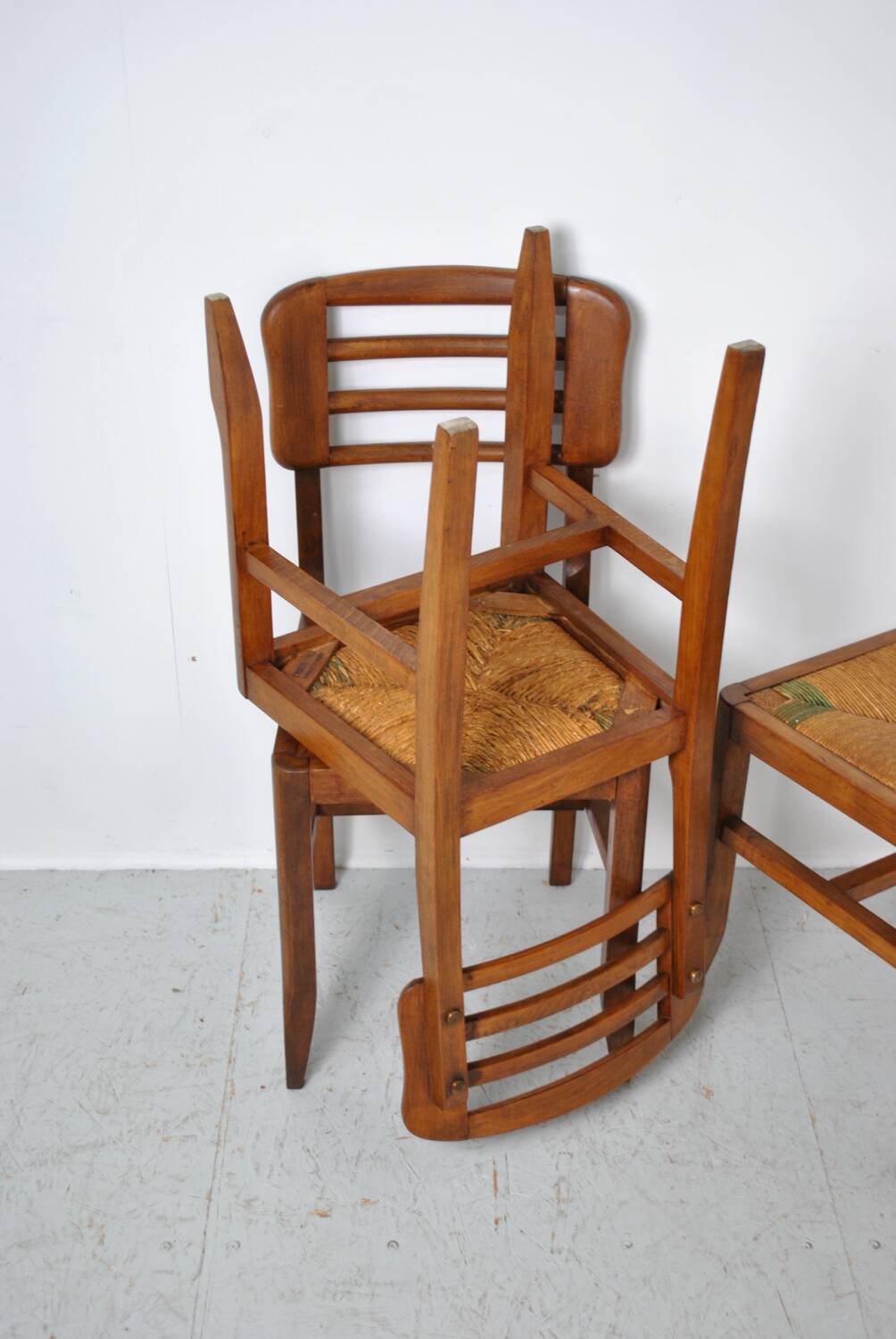 3 chaises style Pierre Cruege 1950