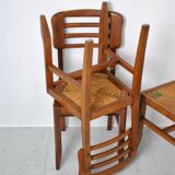 3 chairs attributed to Pierre Cruege 1950