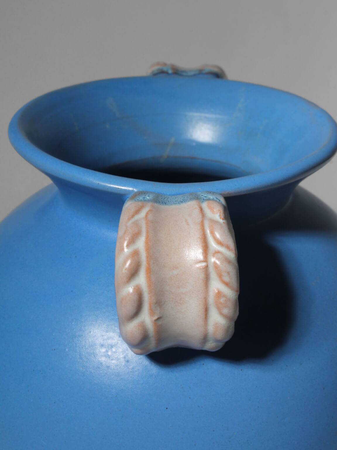 Gabriel Burmeister Art Deco Double Handled Blue Vase, 1930s