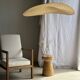 Very large rattan pendant light in the shape of a hat D125 H50