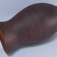 two-tone striped clay vase from the 1960s, signed