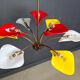 Vintage multi colour Italian chandelier, 1960s