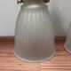 Pair of ribbed glass tulip wall sconces